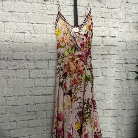 Camilla long dress with tie front - Picture 2 of 4
